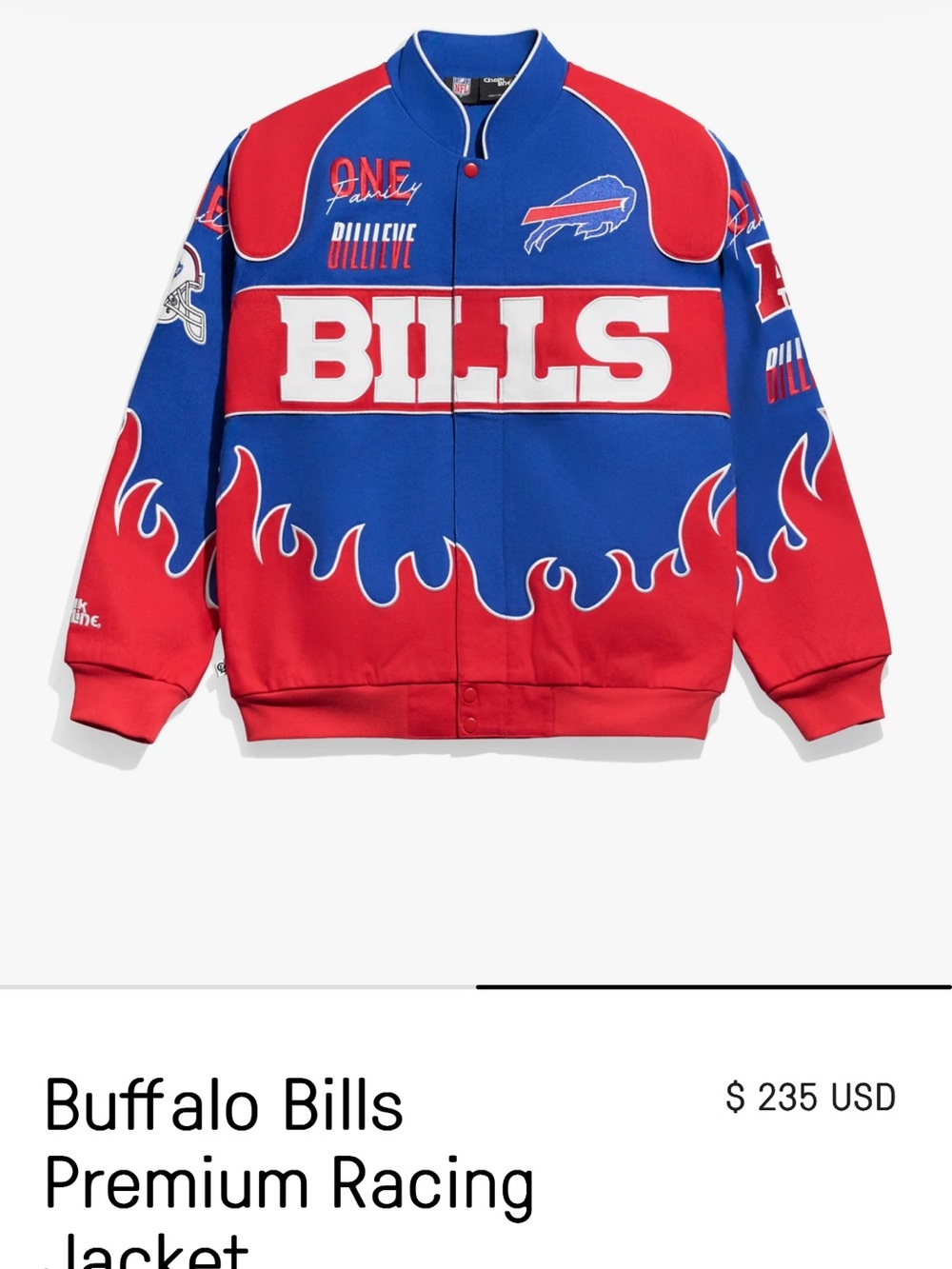 Chalk Line - Buffalo Bills Premium Racing Jacket - NWT